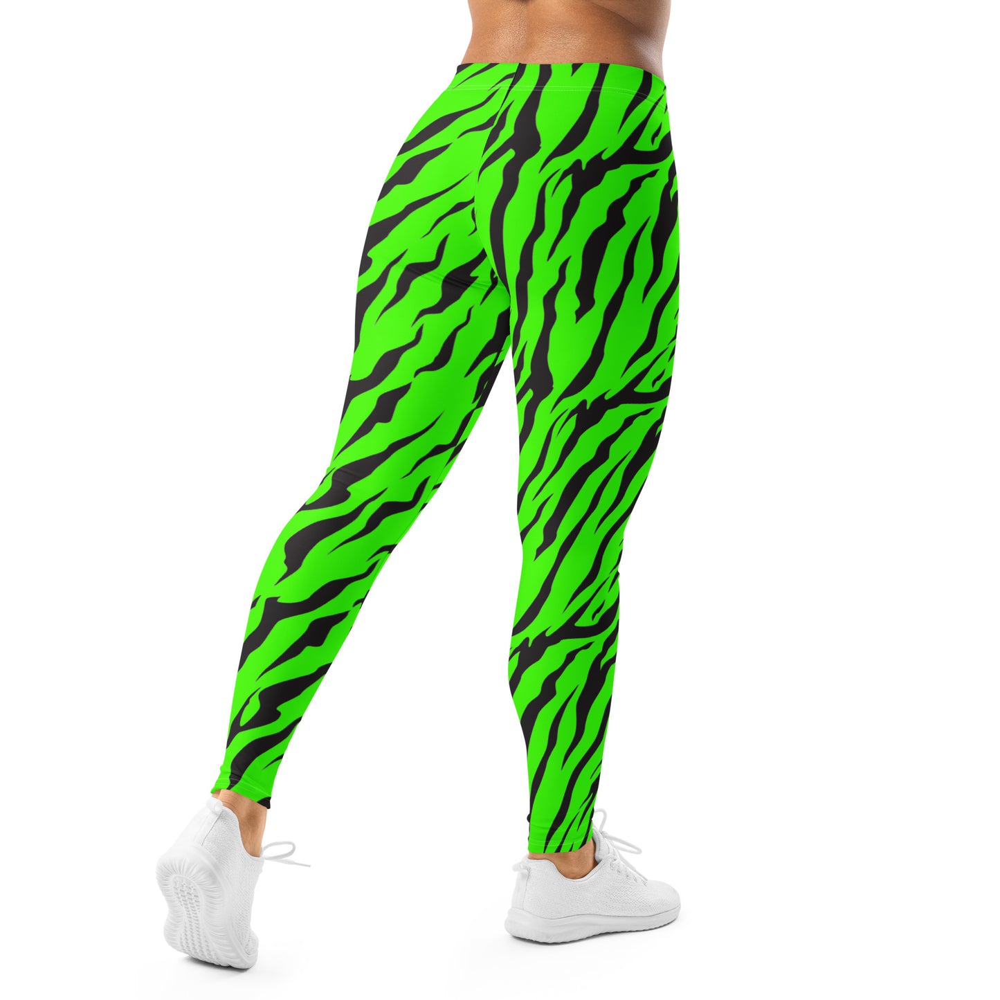 80's Neon Green Tiger Print Leggings