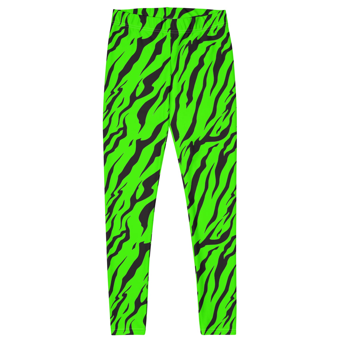 80's Neon Green Tiger Print Leggings